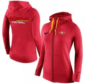 Wholesale Cheap Women\'s Nike San Francisco 49ers Full-Zip Performance Hoodie Red
