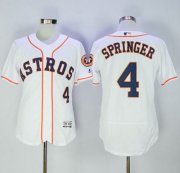 Wholesale Cheap Astros #4 George Springer White Flexbase Authentic Collection Stitched MLB Jersey