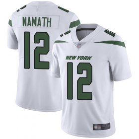Wholesale Cheap Nike Jets #12 Joe Namath White Men\'s Stitched NFL Vapor Untouchable Limited Jersey