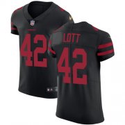 Wholesale Cheap Nike 49ers #42 Ronnie Lott Black Alternate Men's Stitched NFL Vapor Untouchable Elite Jersey