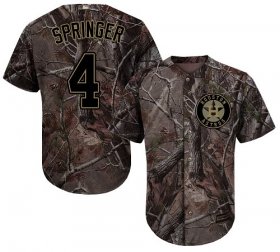 Wholesale Cheap Astros #4 George Springer Camo Realtree Collection Cool Base Stitched MLB Jersey