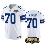 Cheap Men's Dallas Cowboys #70 Zack Martin White 2023 F.U.S.E. NFC East Champions Patch Football Stitched Jersey