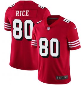 Wholesale Cheap Nike 49ers #80 Jerry Rice Red Team Color Men\'s Stitched NFL Vapor Untouchable Limited II Jersey