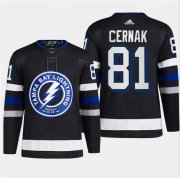 Cheap Men's Tampa Bay Lightning #81 Erik Cernak Black 2024 Stadium Series Stitched Jersey