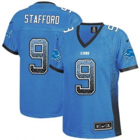 Wholesale Cheap Nike Lions #9 Matthew Stafford Light Blue Team Color Women\'s Stitched NFL Elite Drift Fashion Jersey