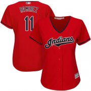 Wholesale Cheap Indians #11 Jose Ramirez Red Women's Stitched MLB Jersey