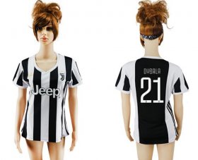 Wholesale Cheap Women\'s Juventus #21 Dybala Home Soccer Club Jersey