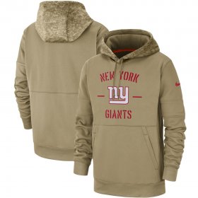 Wholesale Cheap Men\'s New York Giants Nike Tan 2019 Salute to Service Sideline Therma Pullover Hoodie