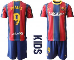 Wholesale Cheap Youth 2020-2021 club Barcelona home 9 red Soccer Jerseys