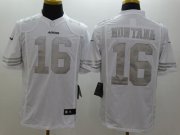 Wholesale Cheap Nike 49ers #16 Joe Montana White Men's Stitched NFL Limited Platinum Jersey