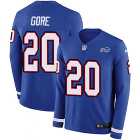 Wholesale Cheap Nike Bills #20 Frank Gore Royal Blue Team Color Men\'s Stitched NFL Limited Therma Long Sleeve Jersey