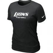 Wholesale Cheap Women's Nike Detroit Lions Sideline Legend Authentic Font T-Shirt Black