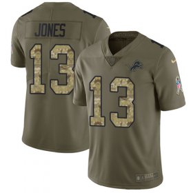 Wholesale Cheap Nike Lions #13 T.J. Jones Olive/Camo Men\'s Stitched NFL Limited 2017 Salute To Service Jersey