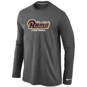 Wholesale Cheap Nike Los Angeles Rams Authentic Font Long Sleeve T-Shirt Dark Grey