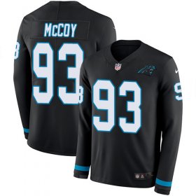 Wholesale Cheap Nike Panthers #93 Gerald McCoy Black Team Color Men\'s Stitched NFL Limited Therma Long Sleeve Jersey