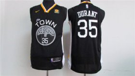 Wholesale Cheap Men\'s Golden State Warriors #35 Kevin Durant Black 2017-2018 Nike Swingman Rakuten Stitched NBA Jersey