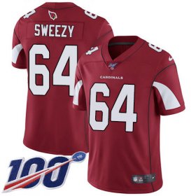 Wholesale Cheap Nike Cardinals #64 J.R. Sweezy Red Team Color Men\'s Stitched NFL 100th Season Vapor Limited Jersey