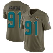Wholesale Cheap Nike Jaguars #91 Yannick Ngakoue Olive Youth Stitched NFL Limited 2017 Salute to Service Jersey