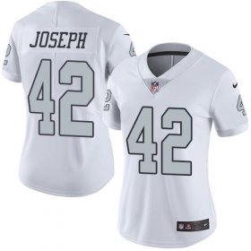 Wholesale Cheap Nike Raiders #42 Karl Joseph White Women\'s Stitched NFL Limited Rush Jersey