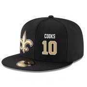 Wholesale Cheap New Orleans Saints #10 Brandin Cooks Snapback Cap NFL Player Black with Gold Number Stitched Hat