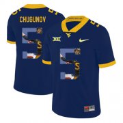 Wholesale Cheap West Virginia Mountaineers 5 Chris Chugunov Navy Fashion College Football Jersey