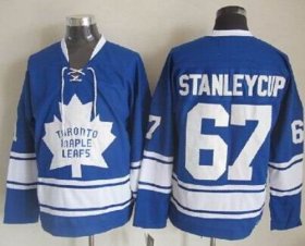 Wholesale Cheap Maple Leafs #67 Stanley Cup Blue CCM Throwback Stitched NHL Jersey