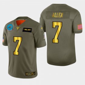 Wholesale Cheap Carolina Panthers #7 Kyle Allen Men\'s Nike Olive Gold 2019 Salute to Service Limited NFL 100 Jersey
