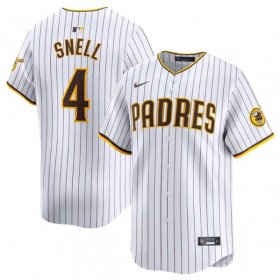 Cheap Men\'s San Diego Padres #4 Blake Snell White 2024 Home Limited Baseball Stitched Jersey