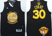 Wholesale Cheap Men's Golden State Warriors #30 Stephen Curry Black With Gold 2016 The NBA Finals Patch Jersey