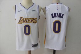 Wholesale Cheap Men\'s Los Angeles Lakers #0 Kyle Kuzma New White 2017-2018 Nike Swingman Stitched NBA Jersey
