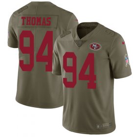 Wholesale Cheap Nike 49ers #94 Solomon Thomas Olive Men\'s Stitched NFL Limited 2017 Salute to Service Jersey