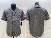 Wholesale Cheap Men's Buffalo Bills Blank Grey With Patch Cool Base Stitched Baseball Jersey