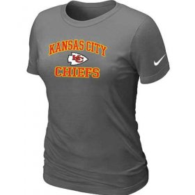 Wholesale Cheap Women\'s Nike Kansas City Chiefs Heart & Soul NFL T-Shirt Dark Grey