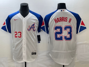 Wholesale Cheap Men's Atlanta Braves #23 Michael Harris II Number White 2023 City Connect Flex Base Stitched Baseball Jersey