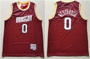 Wholesale Cheap Rockets 0 Russell Westbrook Red Checkerboard Hardwood Classics Jersey