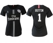 Wholesale Cheap Women's Jordan Paris Saint-Germain #1 Buffon Home Soccer Club Jersey