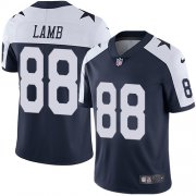 Wholesale Cheap Nike Cowboys #88 CeeDee Lamb Navy Blue Thanksgiving Men's Stitched NFL Vapor Untouchable Limited Throwback Jersey