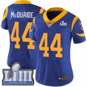 Wholesale Cheap Nike Rams #44 Jacob McQuaide Royal Blue Alternate Super Bowl LIII Bound Women's Stitched NFL Vapor Untouchable Limited Jersey