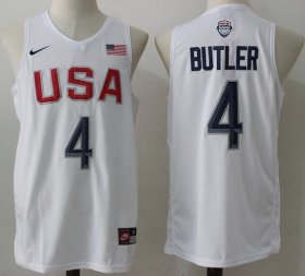Wholesale Cheap 2016 Olympics Team USA Men\'s #4 Jimmy Butler White Stitched NBA Nike Swingman Jersey