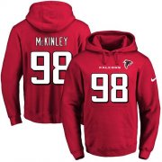 Wholesale Cheap Nike Falcons #98 Takkarist McKinley Red Name & Number Pullover NFL Hoodie