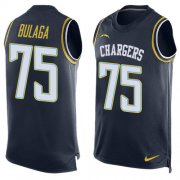 Wholesale Cheap Nike Chargers #75 Bryan Bulaga Navy Blue Team Color Men's Stitched NFL Limited Tank Top Jersey