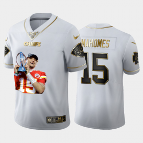 Cheap Kansas City Chiefs #15 Patrick Mahomes Nike Team Hero 3 Vapor Limited NFL 100 Jersey White Golden