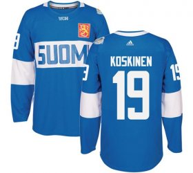 Wholesale Cheap Team Finland #19 Mikko Koskinen Blue 2016 World Cup Stitched NHL Jersey