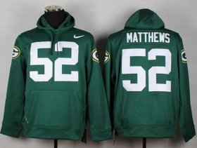 Wholesale Cheap Green Bay Packers #52 Clay Matthews Green Pullover NFL Hoodie