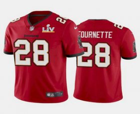 Wholesale Cheap Men\'s Tampa Bay Buccaneers #28 Leonard Fournette Red 2021 Super Bowl LV Limited Stitched NFL Jersey