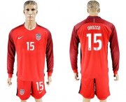 Wholesale Cheap USA #15 Orozco Away Long Sleeves Soccer Country Jersey