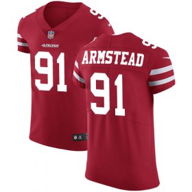 Wholesale Cheap Nike 49ers #91 Arik Armstead Red Team Color Men\'s Stitched NFL Vapor Untouchable Elite Jersey