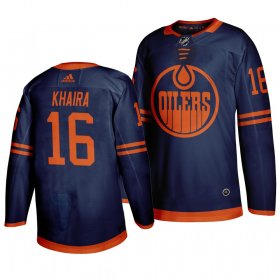 Wholesale Cheap Edmonton Oilers #16 Jujhar Khaira Blue 2019-20 Third Alternate Jersey