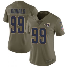 Wholesale Cheap Nike Rams #99 Aaron Donald Olive Women\'s Stitched NFL Limited 2017 Salute to Service Jersey