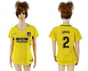 Wholesale Cheap Women's Atletico Madrid #2 Godin Away Soccer Club Jersey